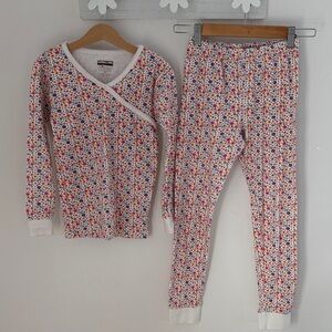 Kirkland Signature Multicolor Floral Kids Pajama Set Organic Cotton M size 10